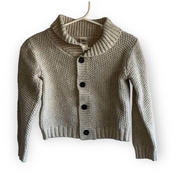 Kid's Baby B'Gosh Grey Knit Cardigan Sweater - Picture 1 of 8